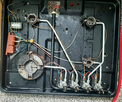 Gas stove internal wiring and valve repair